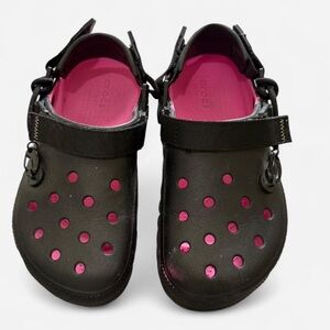 Post Malone x CROCS Black and Pink Clogs
